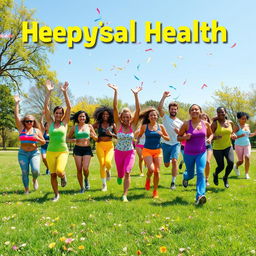 A colorful and energetic scene representing a vibrant celebration of physical health