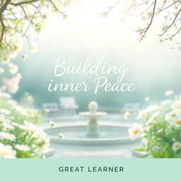 A tranquil book cover design for 'Building Inner Peace' by Great Learner