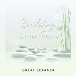 An elegant book cover design for 'Building Inner Peace' by Great Learner