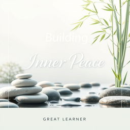 An elegant book cover design for 'Building Inner Peace' by Great Learner