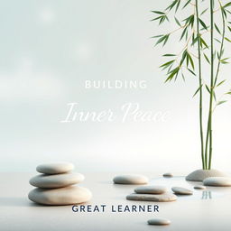 An elegant book cover design for 'Building Inner Peace' by Great Learner