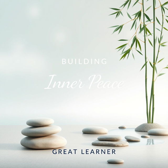 An elegant book cover design for 'Building Inner Peace' by Great Learner