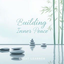 A serene and inviting book cover design for 'Building Inner Peace' by Great Learner
