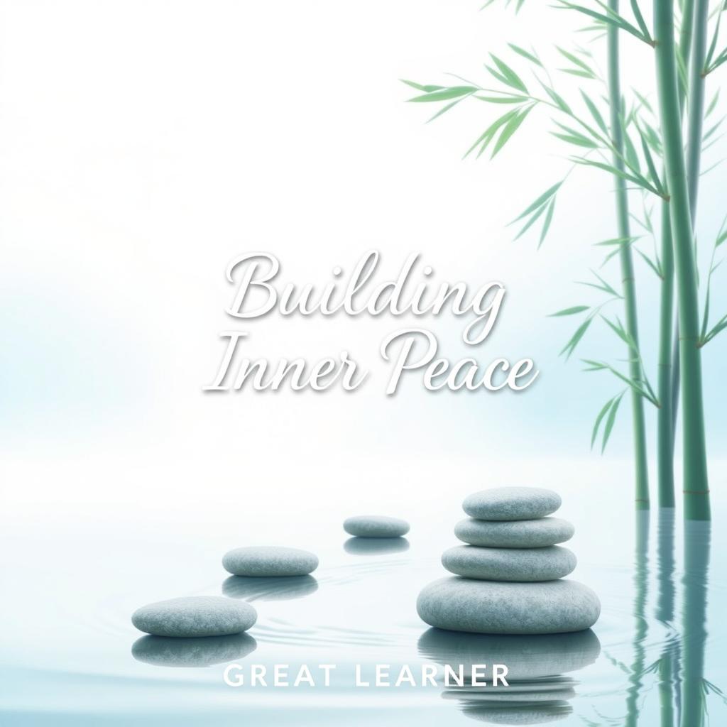 A serene and inviting book cover design for 'Building Inner Peace' by Great Learner