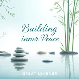 A serene and inviting book cover design for 'Building Inner Peace' by Great Learner