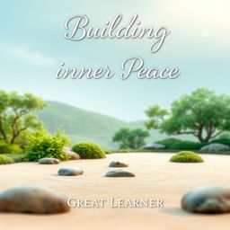 A peaceful and inviting book cover design for 'Building Inner Peace' by Great Learner