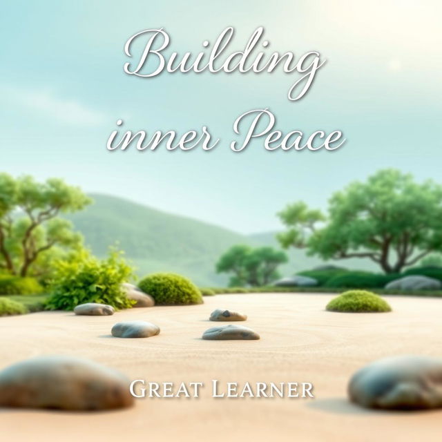 A peaceful and inviting book cover design for 'Building Inner Peace' by Great Learner