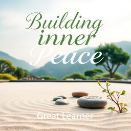 A peaceful and inviting book cover design for 'Building Inner Peace' by Great Learner