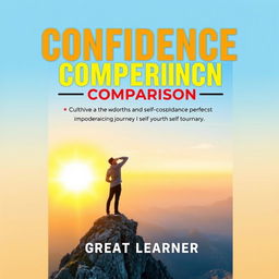A vibrant and empowering book cover design for 'Confidence Without Comparison' by Great Learner
