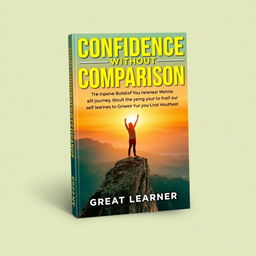 A vibrant and empowering book cover design for 'Confidence Without Comparison' by Great Learner