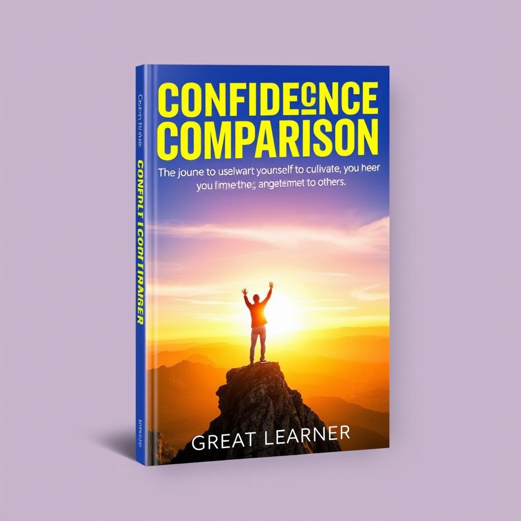 A vibrant and empowering book cover design for 'Confidence Without Comparison' by Great Learner