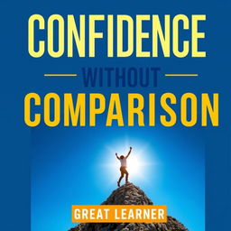 A striking and motivational book cover design for 'Confidence Without Comparison' by Great Learner