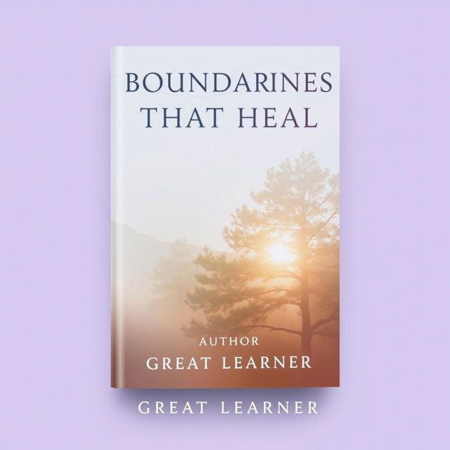 A thoughtful and healing book cover design for 'Boundaries That Heal' by Great Learner