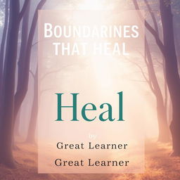 A thoughtful and healing book cover design for 'Boundaries That Heal' by Great Learner