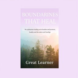 A thoughtful and healing book cover design for 'Boundaries That Heal' by Great Learner