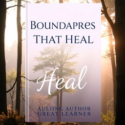 A thoughtful and healing book cover design for 'Boundaries That Heal' by Great Learner