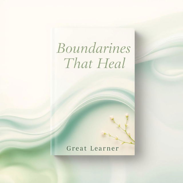 An inviting and serene book cover design for 'Boundaries That Heal' by Great Learner