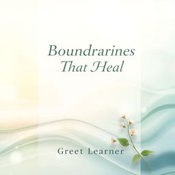An inviting and serene book cover design for 'Boundaries That Heal' by Great Learner