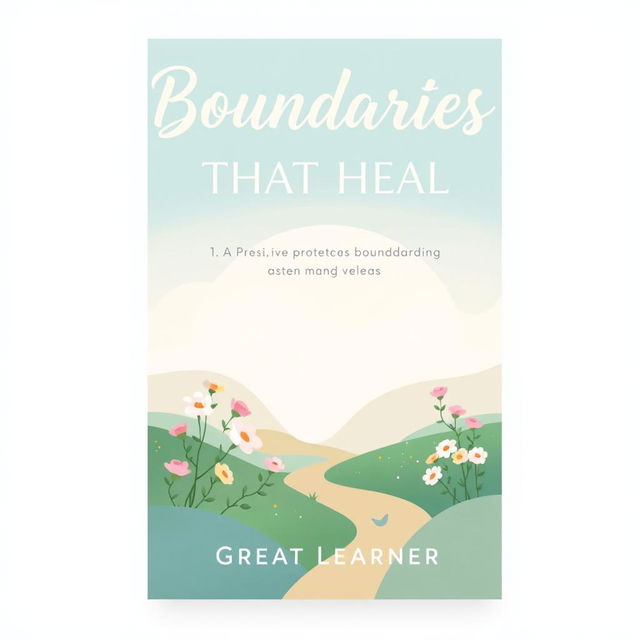 An inspiring and soothing book cover design for 'Boundaries That Heal' by Great Learner