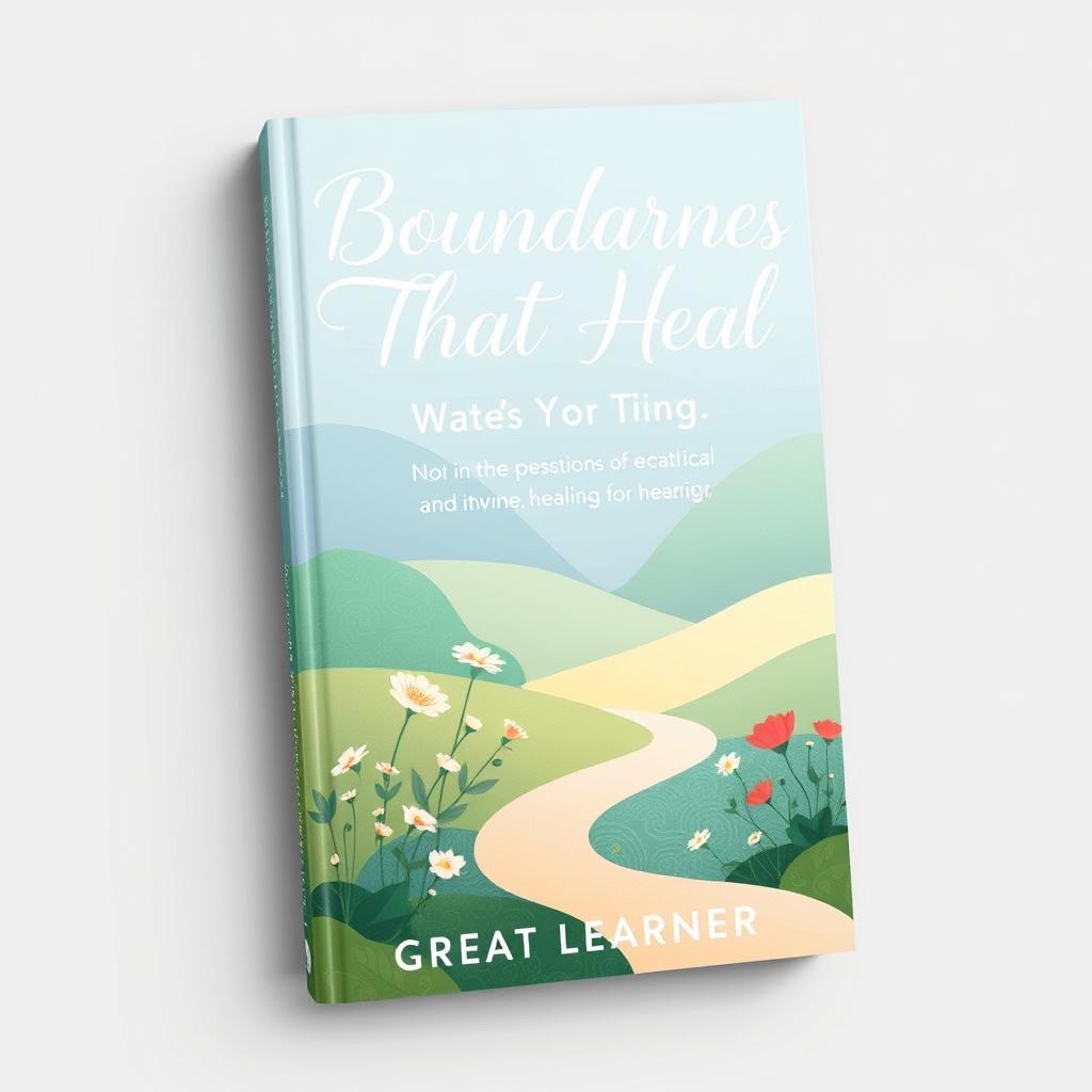 An inspiring and soothing book cover design for 'Boundaries That Heal' by Great Learner