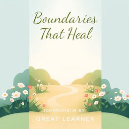 An inspiring and soothing book cover design for 'Boundaries That Heal' by Great Learner