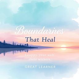 A captivating and therapeutic book cover design for 'Boundaries That Heal' by Great Learner