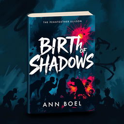 A vibrant and striking book cover design for 'The Birth of Shadows'