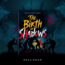 A vibrant and striking book cover design for 'The Birth of Shadows'
