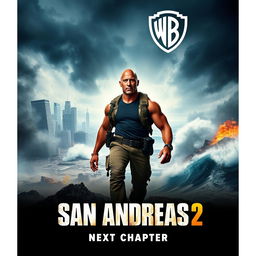 A captivating movie poster for 'San Andreas 2: Next Chapter', starring Dwayne Johnson