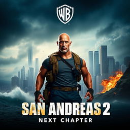 A captivating movie poster for 'San Andreas 2: Next Chapter', starring Dwayne Johnson
