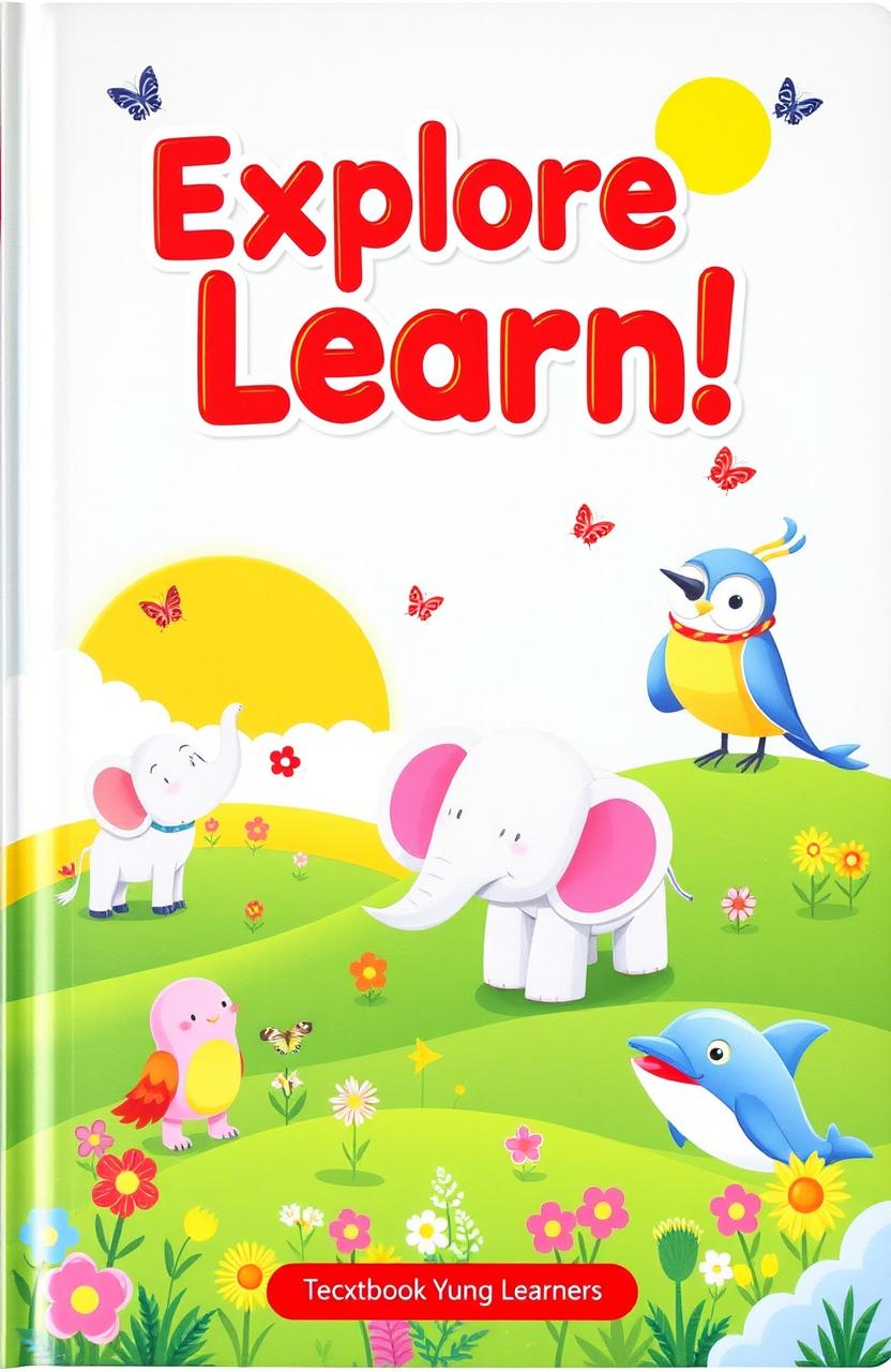 A vibrant children's textbook cover featuring an imaginative and colorful design suitable for young learners