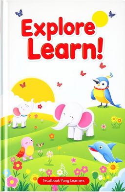 A vibrant children's textbook cover featuring an imaginative and colorful design suitable for young learners