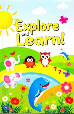 A vibrant children's textbook cover featuring an imaginative and colorful design suitable for young learners