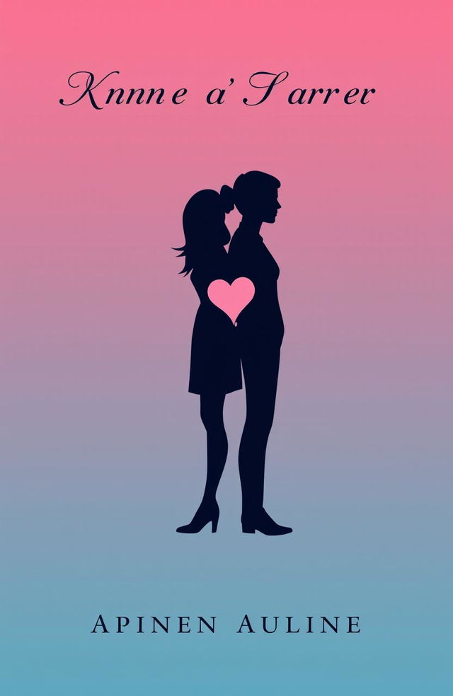 A minimalist book cover design featuring the silhouette of two figures standing back to back, representing rivals who have become lovers