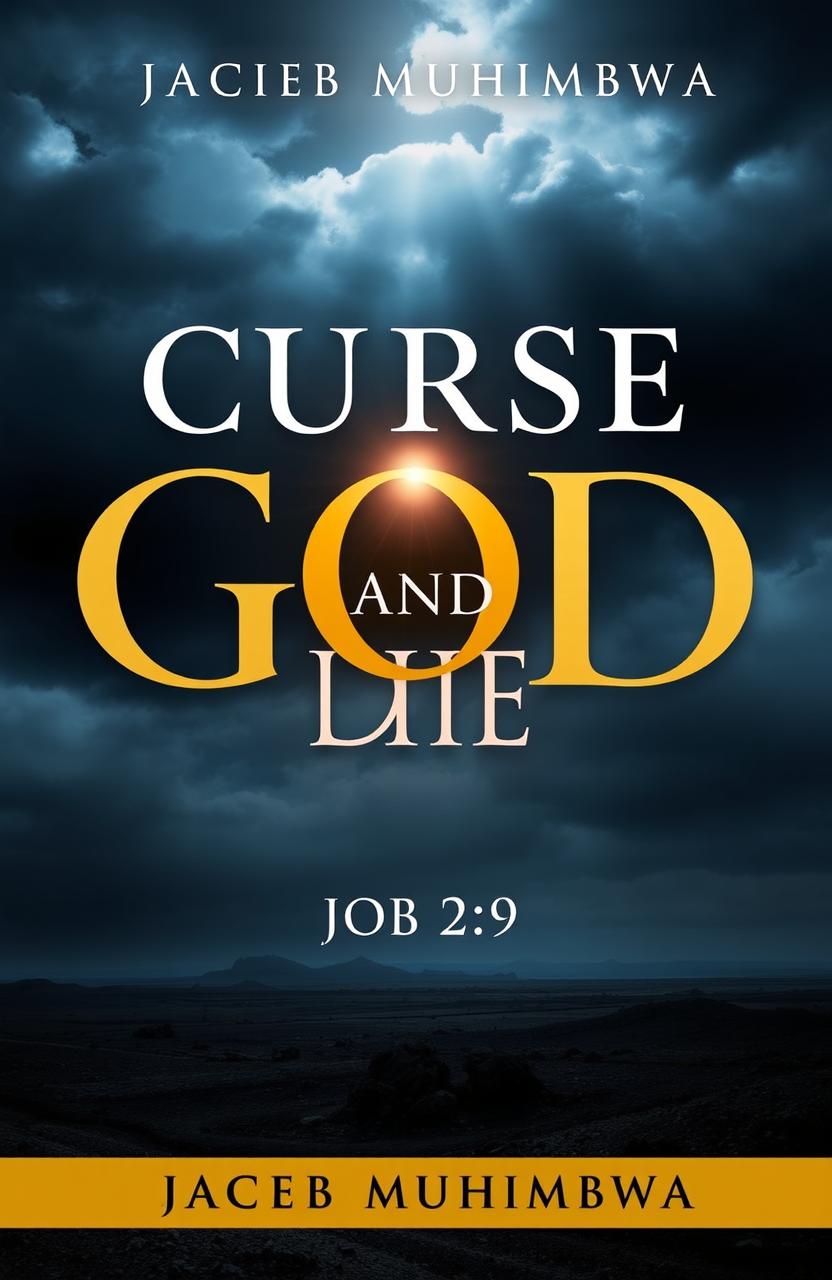 A visually striking cover design for the Christian book titled "Curse God and Die, Job 2:9" authored by Jacob Muhimbwa