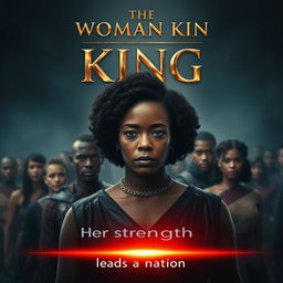 A striking movie poster concept for 'The Woman King', focusing entirely on Viola Davis as the main character