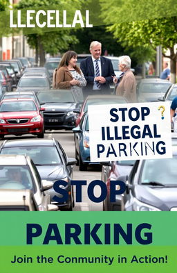 A striking cover design addressing the issue of illegal parking in communities