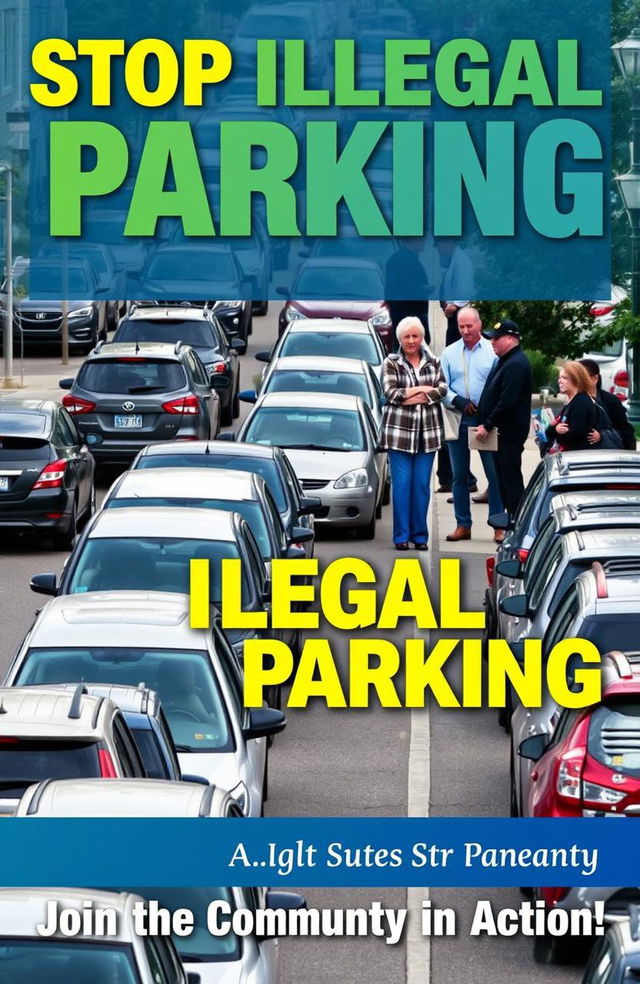 A striking cover design addressing the issue of illegal parking in communities