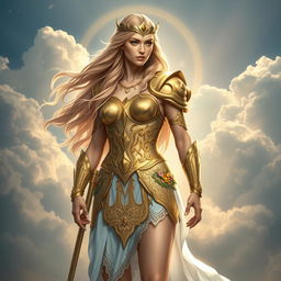 A stunning depiction of the Norse goddess Freya, standing confidently