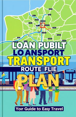A vibrant and eye-catching book cover design for a local public transport route plan