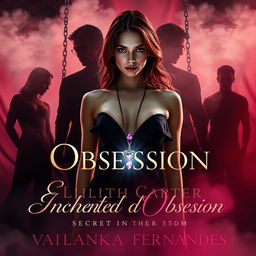 A surreal and sensual book cover design for 'Enchanted Obsession: Secret In Her Embrace' by Vailanka Fernandes