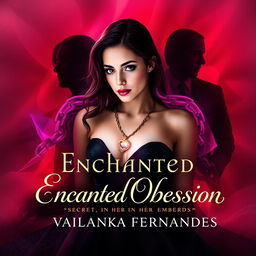 A captivating ebook and paperback/hardcover cover for 'Enchanted Obsession: Secret In Her Embrace' by Vailanka Fernandes