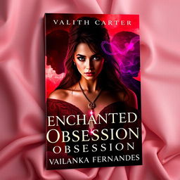 A captivating ebook and paperback/hardcover cover for 'Enchanted Obsession: Secret In Her Embrace' by Vailanka Fernandes
