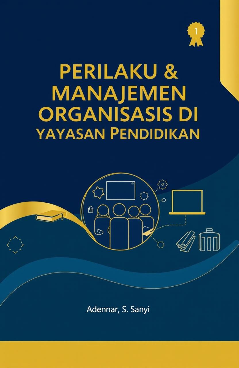 A4 book cover design for "Perilaku & Manajemen Organisasi di Yayasan Pendidikan"