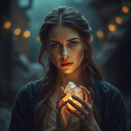 An engaging narrative featuring a determined woman who possesses a unique memory stone, enabling her to access the memories of a missing person