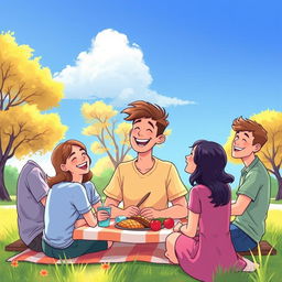 A serene and empowering illustration of a person surrounded by positive and supportive friends, illustrating the joy and satisfaction of healthy friendships