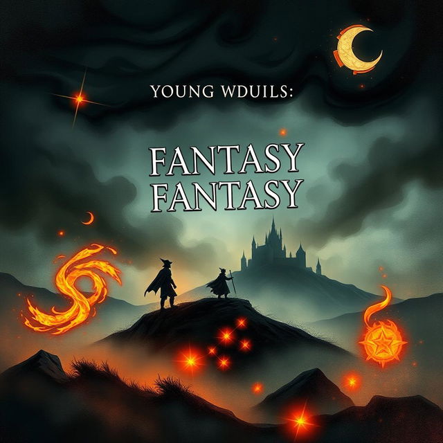 A whimsical and artistic book cover depicting elements of young adult fantasy