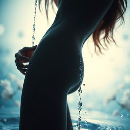 A close-up of a woman's silhouette with a soft focus, demonstrating sensuality and elegance