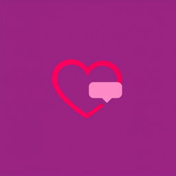A contemporary and eye-catching logo design for a dating app, featuring a minimalist heart shape intertwined with two chat bubbles, symbolizing love and communication