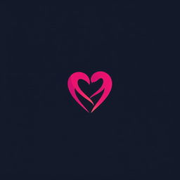 A modern and captivating logo design for a dating app, featuring a stylized heart shape that elegantly incorporates two entwined figures or silhouettes representing connection and partnership